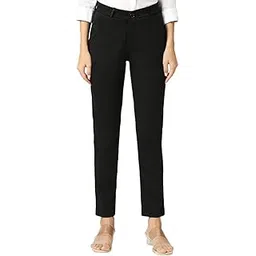 fithub Elegant Edge Tailored Slim Fit High-Rise Formal Trousers for Women-picture-11