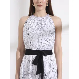 FITHUB Floral Print Satin Formal Bodycon Maxi Dress image 3