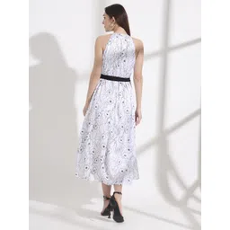 FITHUB Floral Print Satin Formal Bodycon Maxi Dress image 4