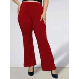 FITHUB Women Flared High-Rise Cotton Bootcut Trousers-picture-18