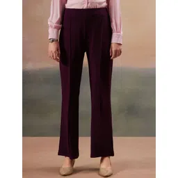 FITHUB Women Loose Fit High-Rise Formal Trousers-picture-26