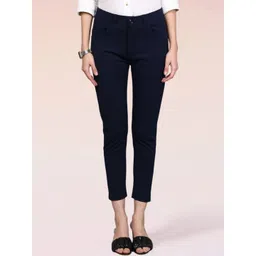 FITHUB Women Slim Fit High-Rise Cotton Formal Trousers-picture-17