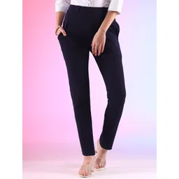 FITHUB Women Slim Fit High-Rise Formal Trousers-picture-10