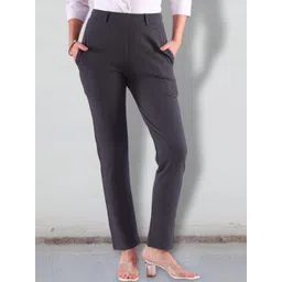 FITHUB Women Slim Fit High-Rise Trousers-picture-35