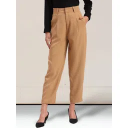 FITHUB Women Tapered Fit High-Rise Cotton Cropped Trouser-picture-20