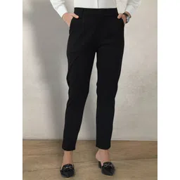 FITHUB Women Tapered Fit High-Rise Formal Trousers-picture-21