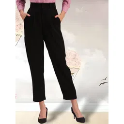 FITHUB Women Tapered Fit High-Rise Pleated Trousers-picture-13