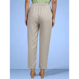 FITHUB Women Tapered Fit High-Rise Pleated Trousers image 3