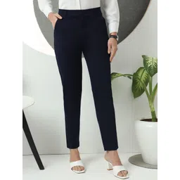 FITHUB Women Tapered Fit High-Rise Wrinkle Free Trousers-picture-24