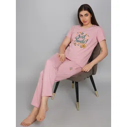 FITIN OUTFIT Peach Pure Cotton Nightdress-picture-31