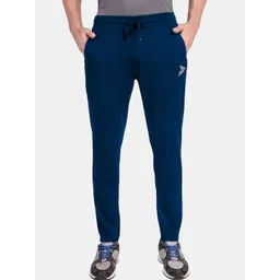 FITINC Men Blue Solid Slim-Fit Antimicrobial Track Pants-picture-14