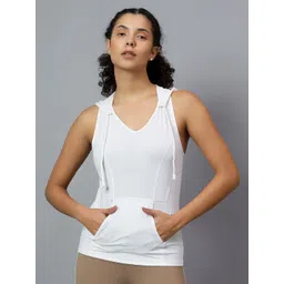 Fitkin Women Self Design Sleeveless Hooded Skating T-shirt-picture-26