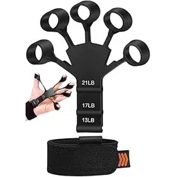 Fitness Scout Finger Gripper, Finger Exercise Equipment for Wrist, Forearm Muscles | Finger Stretcher, Hand Grip Exerciser, Palm Strengthener, Finger Grip Resistance for Beginners as well as Advanced, Athletes, Musicians, Rock Climbers, Resistance Band for Women, Men, Finger Flexion & Extension Training Device Ideal for Hand Rehabilitation Therapy Black-picture-17