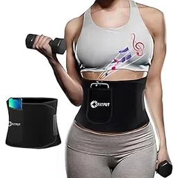 FITPUT Sweat Slim Belt for Women Belly Fat Belt for Women (Black) with Pocket Made of Neoprene Stomach Belt for Women Waist Belt for Back Pain for Women Slim Belt for Men-picture-23