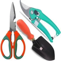 fitweight 3 pcs Gardening Tools Combo of Scissor, Shovel and Garden Scissors Pruning Bypass Secateurs Flower Cutter Branch Trimmer Carbon Steel Blade with Lock Garden Tool Kit (3 Tools) Garden Tool Kit-picture-13