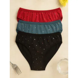 FiveFlag Pack of 3 Printed Mid-Rise Hipster Briefs-picture-10