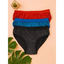 FiveFlag Pack of 3 Printed Mid-Rise Hipster Briefs-picture-12