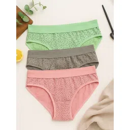 FiveFlag Pack of 3 Printed Mid-Rise Hipster Briefs-picture-13