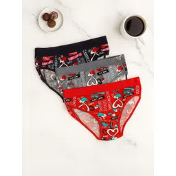 FiveFlag Pack of 3 Printed Mid-Rise Hipster Briefs-picture-14