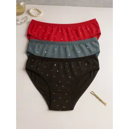 FiveFlag Pack of 3 Printed Mid-Rise Hipster Briefs-picture-21