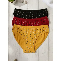 FiveFlag Pack of 3 Printed Mid-Rise Hipster Briefs-picture-24