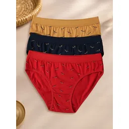 FiveFlag Pack of 3 Printed Mid-Rise Hipster Briefs-picture-25