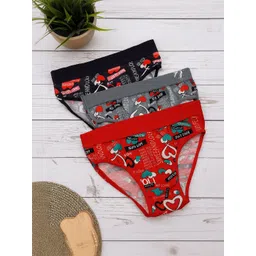 FiveFlag Pack of 3 Printed Mid-Rise Hipster Briefs-picture-31