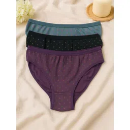 FiveFlag Pack of 3 Printed Mid-Rise Hipster Briefs-picture-33