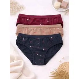 FiveFlag Pack of 3 Printed Mid-Rise Hipster Briefs-picture-39