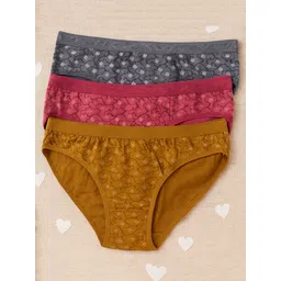 fiveflag Pack of 3 Women Hipster Multicolor Panty-picture-11