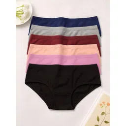 FiveFlag Pack Of 6 Combed Cotton Hipster Briefs-picture-39