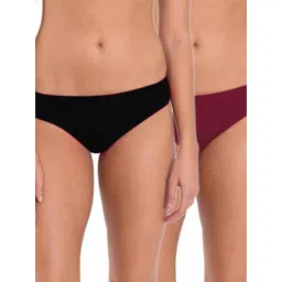 FiveFlag Women Pack Of 2 Mid-Rise Cotton Blend Briefs-picture-36