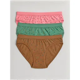 FiveFlag Women Pack of 3 Cotton Blend Mid-Rise Briefs-picture-39