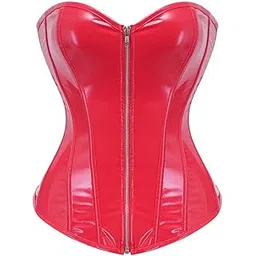 fizzoqi Women’s PU Leather Slimming Corset | Simple Shaping Waist Trainer with Front Zipper-picture-41