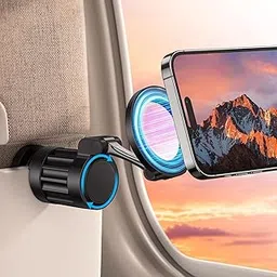 FKU Magnetic Airplane Phone Holder, 360°Rotating Foldable Phone Mount, Plane Travel Essential Accessories, Adjustable Universal Handsfree Plane Phone Stand for iPhone 16-12 Pro Max/Magsafe Case (1PC)-image-29