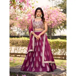 flaher Embroidered Thread Work Ready to Wear Lehenga & Blouse With Dupatta-picture-23