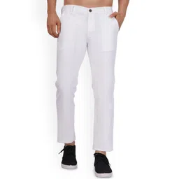 FLAKED Men Smart Regular Fit Mid-Rise Chinos Trousers-picture-20