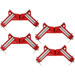 FLAMINGO ENTERPRISE Adjustable Corner Square Clamp 90° CRV Steel Red 75 mm Throat Depth 21.5 cm Clamping (Pack of 4)-picture-32