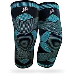 Flamingo Plus Super Premium Knee Cap for Men & Women | Compression Knee Support for Sports, Gym, Arthritis, Pain Relief, Injury Recovery | Anti-Slip, Breathable - Black & Dazzling Blue | Large-picture-24