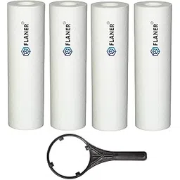 FLANER 4pcs PP Spun Filter + 1 Spanner for All Types of RO Water purifiers (10 Inch, 5 Micron) Ro Housing Sediment Filters | Replacement Spun Filter Cartridge Pre Filter Candle (Pack of 4)-image-14