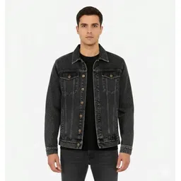 flaring Men Solid Denim Jacket-picture-14