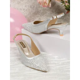Flat n Heels Embellished Pointed Toe Kitten Heel Pumps-picture-29