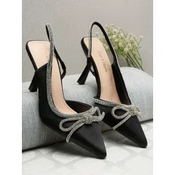 Flat n Heels Embellished Pointed Toe Stiletto Heeled Pumps-picture-30