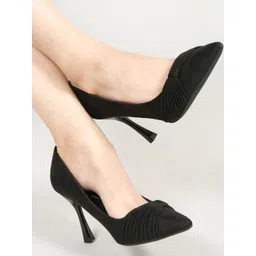 Flat n Heels Suede Stiletto Pumps with Bows-picture-20