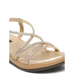 Flat n Heels Women Gold Flat Sandals image 5