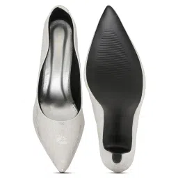 Flat n Heels Women Silver Pump Heels image 2