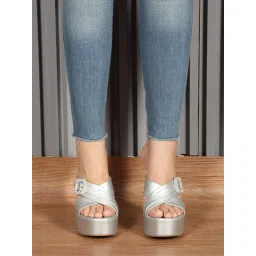 Flat n Heels Women Silver Sandal Heels-picture-32