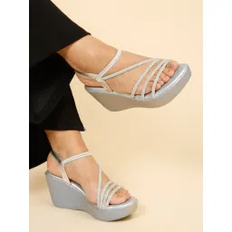 Flat n Heels Women Silver Wedges Heels-picture-34