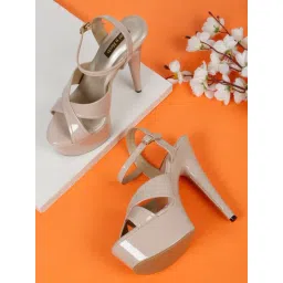 Flat N Heels Women's Beige Ankle Strap Sandals-picture-25