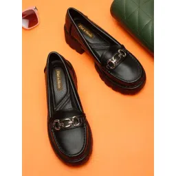 Flat N Heels Women's Black Casual Loafers-picture-34